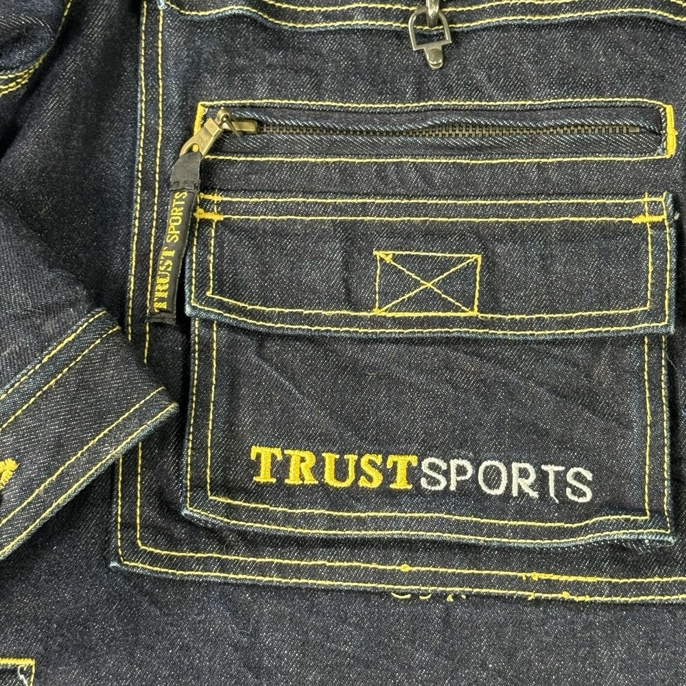 Trust Sports Collection Jean Jacket 2XL Trucker Baggy Y2K‎ Streetwear Fireman - Picture 6 of 14